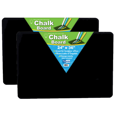 FLIPSIDE Chalk Board, 24in x 36in, Black, PK2 10206